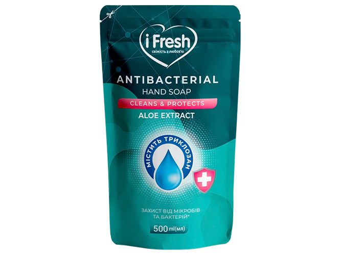 iFresh Рідке мило 500мл антибактеріальне з триклозаном (дой-пак)